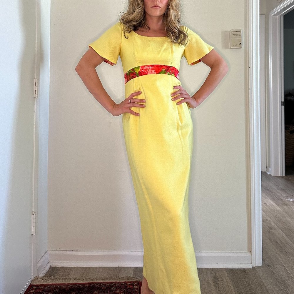 VINTAGE 1960S EMMA DOMB YELLOW DRESS